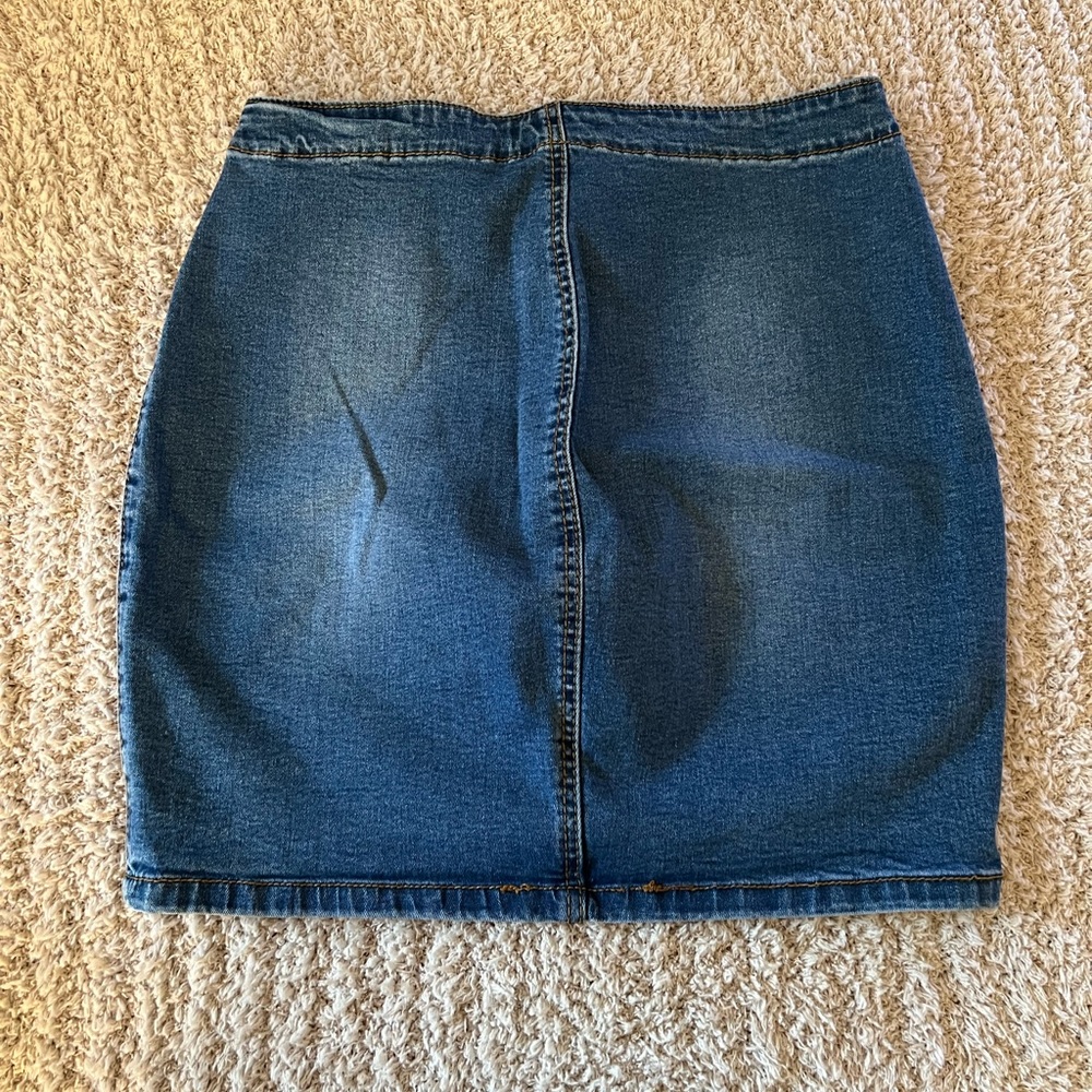 American Bazi Denim Zip Down Skirt - Picture 2 of 3